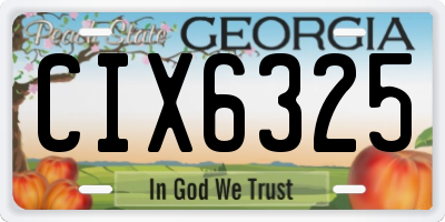 GA license plate CIX6325