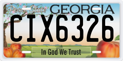 GA license plate CIX6326