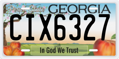 GA license plate CIX6327
