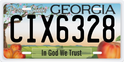 GA license plate CIX6328
