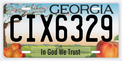 GA license plate CIX6329