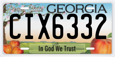 GA license plate CIX6332