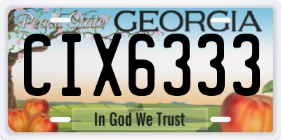 GA license plate CIX6333