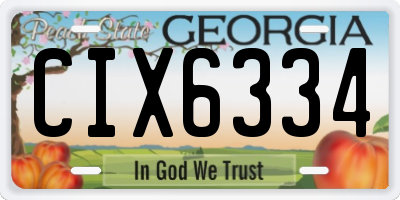 GA license plate CIX6334
