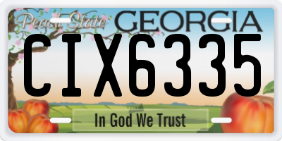 GA license plate CIX6335