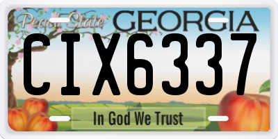 GA license plate CIX6337