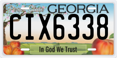 GA license plate CIX6338