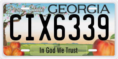 GA license plate CIX6339