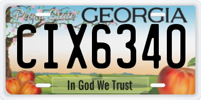 GA license plate CIX6340