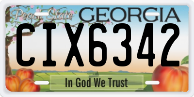 GA license plate CIX6342