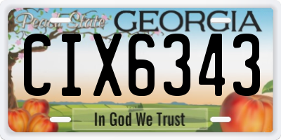 GA license plate CIX6343