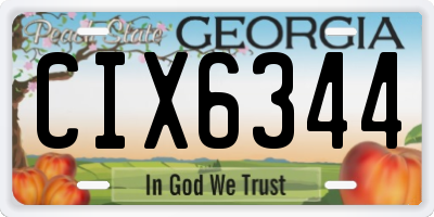 GA license plate CIX6344