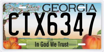 GA license plate CIX6347