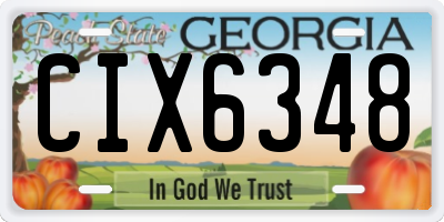 GA license plate CIX6348