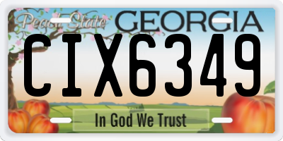GA license plate CIX6349
