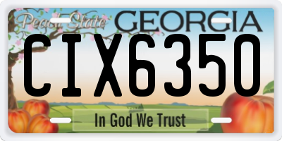 GA license plate CIX6350