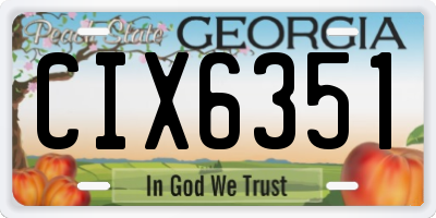 GA license plate CIX6351