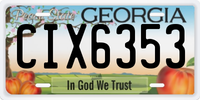 GA license plate CIX6353