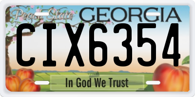 GA license plate CIX6354