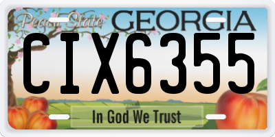 GA license plate CIX6355