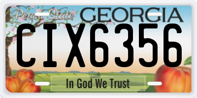 GA license plate CIX6356