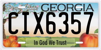 GA license plate CIX6357