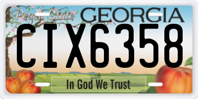 GA license plate CIX6358