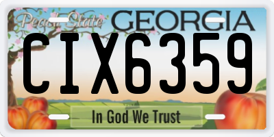 GA license plate CIX6359