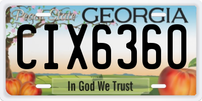 GA license plate CIX6360