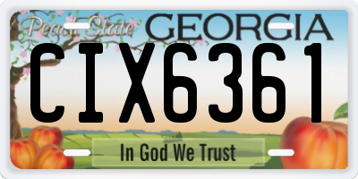 GA license plate CIX6361