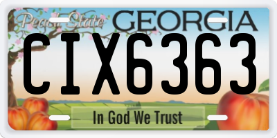 GA license plate CIX6363