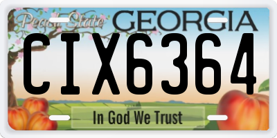 GA license plate CIX6364