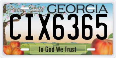 GA license plate CIX6365