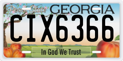GA license plate CIX6366
