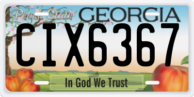GA license plate CIX6367