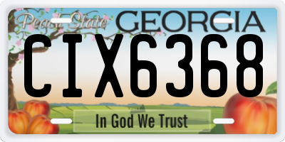 GA license plate CIX6368