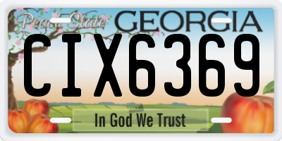 GA license plate CIX6369