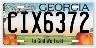 GA license plate CIX6372