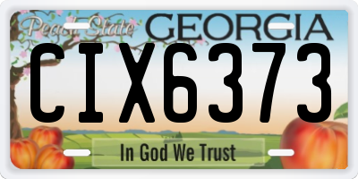 GA license plate CIX6373