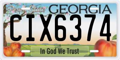 GA license plate CIX6374