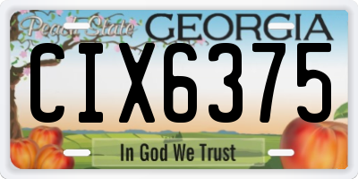 GA license plate CIX6375
