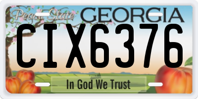 GA license plate CIX6376
