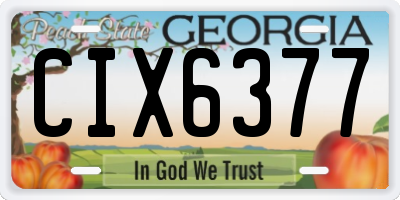 GA license plate CIX6377