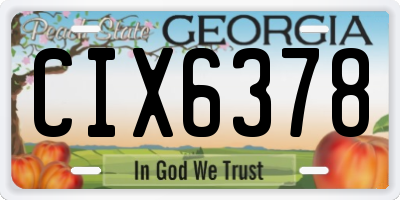 GA license plate CIX6378