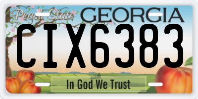 GA license plate CIX6383