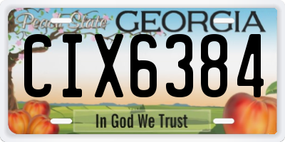 GA license plate CIX6384