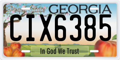 GA license plate CIX6385
