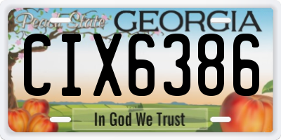 GA license plate CIX6386