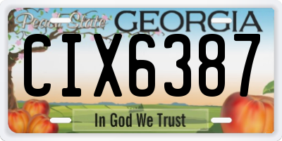 GA license plate CIX6387