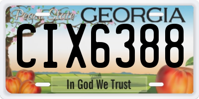 GA license plate CIX6388